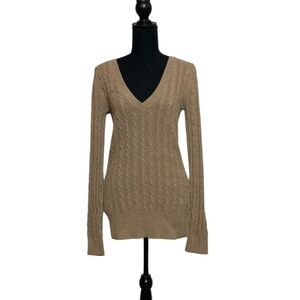 Forever 21 Tan V-Neck Sweater